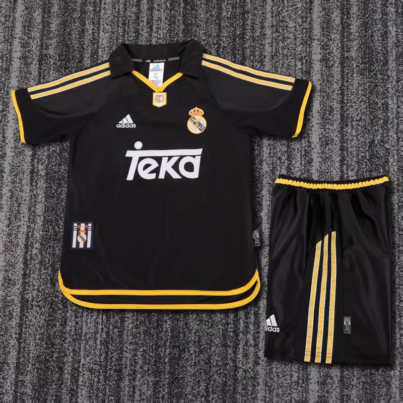 Kids-Real Madrid 00/01 Away Black Soccer Jersey